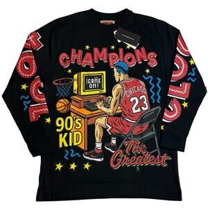 BrandMakers x 90's Kid Basketball Long Sleeve Shirt sz: MEDIUM NEW WITH TAGS